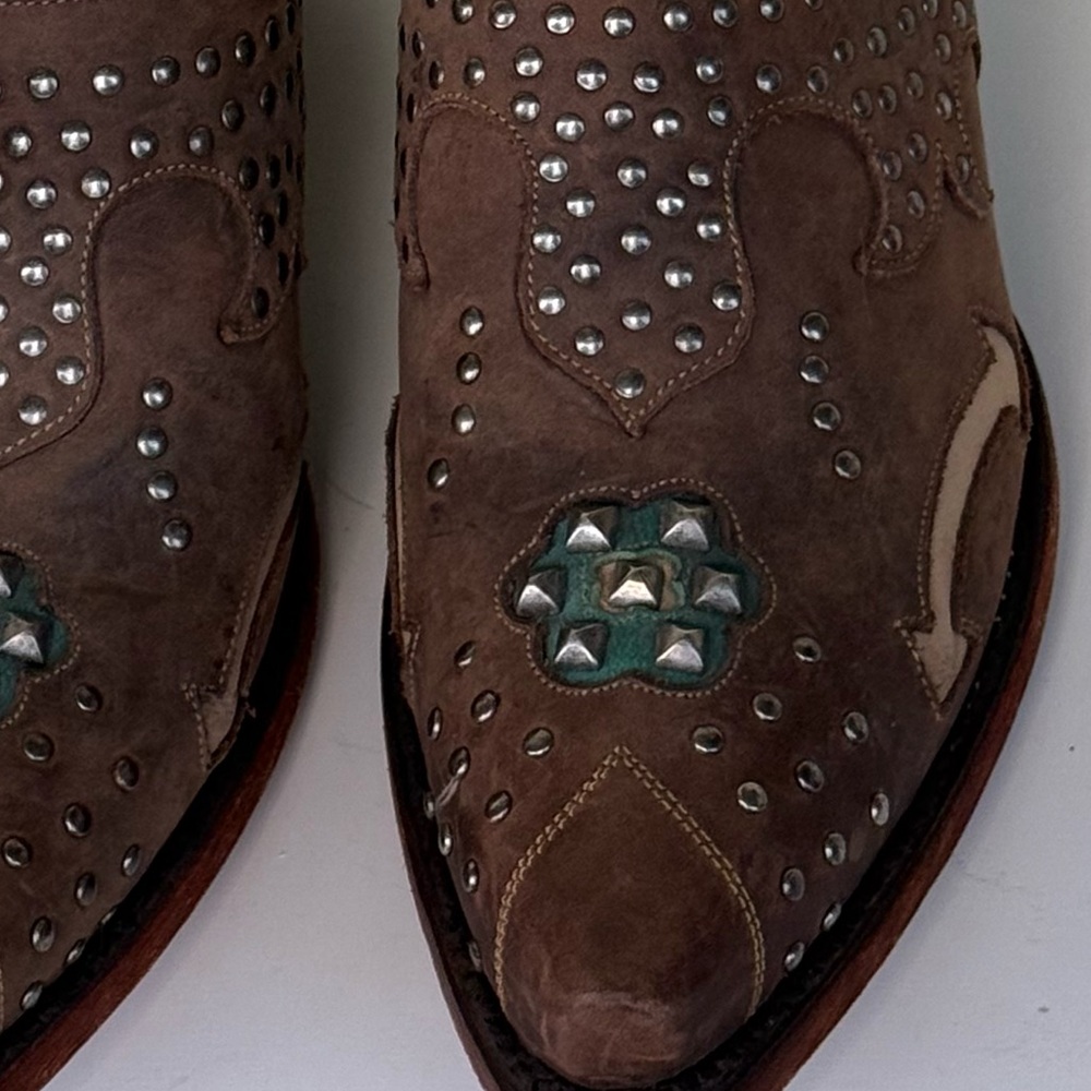 Dan Post Ladies Tan Oiled Mule with Studs and Cushion Comfort Insole DPP5099 - Picture 7 of 8